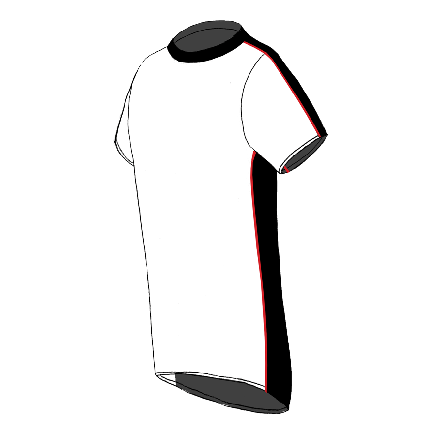 Melbourne T-shirt  white-black-red_SIDE